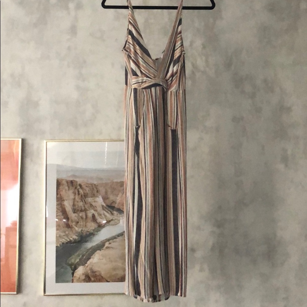 Multicolor striped wide leg jumper